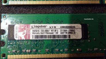 Kingston PC Arbeitsspeicher ☑️  2x1GB ☑️  KVR800D2N5K2/2G CL5 ☑️ PC RAM