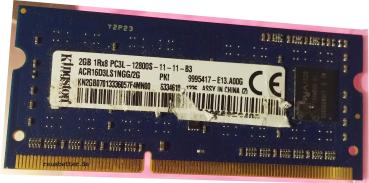 Kingston 2GB PC3L-12800S DDR3-1600 Memory ACR16D3LS1NGG/2G | Laptop Speicher