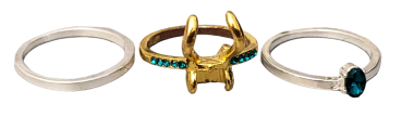 LOKI - Helm - Krone grüner Kristall Ring 3in1 Set Edelstahl