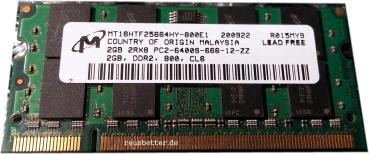 MICRON MT 4GB 2x2 Notebook Speicher RAM | PC2-6400S-666-12-ZZ | DDR2 | CL6