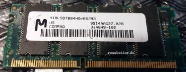 MICRON MT8LSDT864HG-662B3 | 512MB -PC133 für Comaq | Notebook Speicher RAM