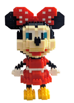 Minnie Mouse Motiv Bausteine 488 Stück - Mini Blocks - Micro Block Set mit Sammelbox