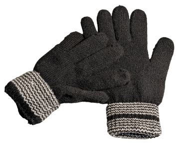 Winterhandschuhe für Männer warme Handschuhe mit Bündchen Strickhandschuhe schwarz One Way