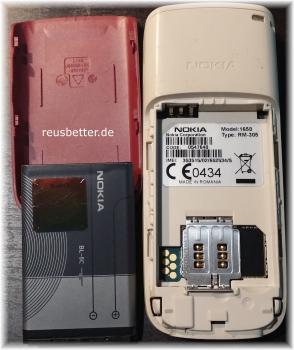 Nokia 1650  | Dunkelrot | Klassisch/Candy-Bar | 1,8 Zoll | SIM frei - Unlock