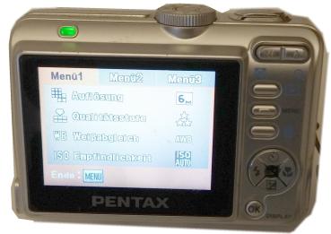 Pentax Optio E10 Digitalcamera ❖ 3 x zoom ❖ 6.0 MP ❖ Silber