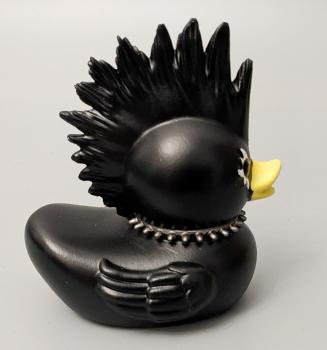 Punk Black Skulptur Harz Badeentchen - Sammlerente Deko Entchen