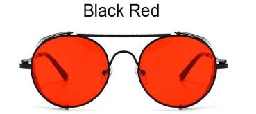 Vintage Steampunk Sonnenbrille Retro Gohtic - Metall Google Brille Rot