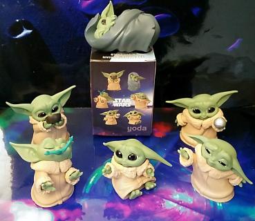Star Wars Yoda ☢ 3D Metall Anhänger SET ☢ Grogu Sammel Figur ☢ Boba Fett