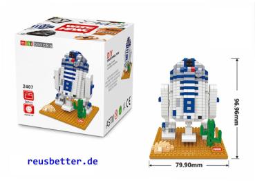 Star Wars R2D2 | Mini Blocks | 2407 St. mit Grundplatte und Box