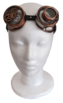 Steampunk Google Schweißerbrille Bronze Zahnräder Lupen Glas