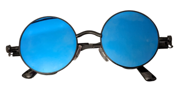 Steampunk Sonnenbrille Blaue Gläser ☣ Retro ☣ Gohtic ☣ Google Metall Brille