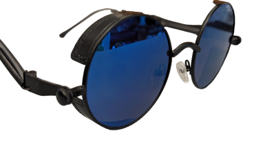 Steampunk Sonnenbrille Blaue Gläser ☣ Retro ☣ Gohtic ☣ Google Metall Brille