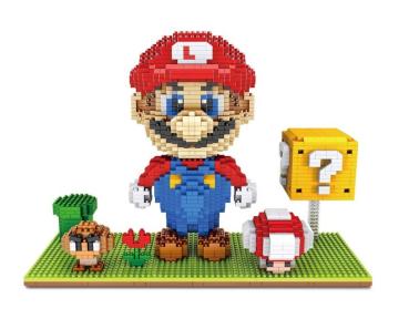 Super Mario Bros. Luigi 2000 Steine ZMS Micro Blocks Set mit Toad, Goomba Block mit Karton