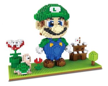 Super Mario Bros Luigi ZMS Mirco Blocks Set mit Toad, Goomba Block mit Flower