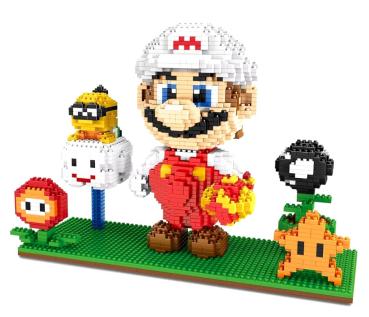 Super Mario Bros - Super Mario ZMS Micro Blocks Set Super Star, Lakito Cloud, Buzzy Beetle