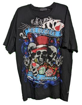 Männer Oldskool Tattoo Motiv Shirt Würfel - Skull von Copy Right - Schwarz