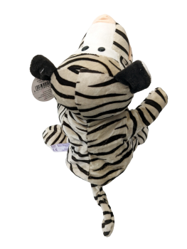 Handspielpuppe Tigerシ Handpuppe mit Klappmaul シ schwarz-weiß