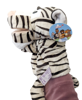 Handspielpuppe Tigerシ Handpuppe mit Klappmaul シ schwarz-weiß