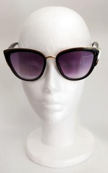 Vintage Damen Sonnenbrille ☣ Cat Eye ☣ Schwarz Gold