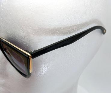 Vintage Damen Sonnenbrille ☣ Cat Eye ☣ Schwarz Gold