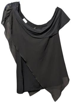 intimissimi Damen Sommer Carmenshirt - M 38-40 - Damen Chiffon Bluse - Schwarz