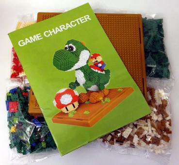 Yoshi mit Super Mario シ Nano Blocks シ Super Mario Bros. BIG Yoshi mit Standplatte シ 2209 Steine