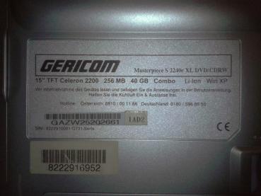 Gericom Masterpiece s2240e - Laptop | Intel C 2200 Mhz | 40 HDD