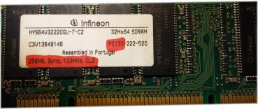 PC Arbeitsspeicher ►Infineon 256MB ►SDRAM PC133-222-520 ►PC RAM