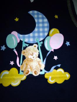 Kinder T-Shirt Tank Top Achselshirt | Motiv Teddy Mond Sterne | Blau | gr. 104