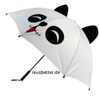 Regenschirm Panda Bär mit Ohren | Kawaii  | Stockschirm 72 cm Lang | Ausgefallene Regenschirme
