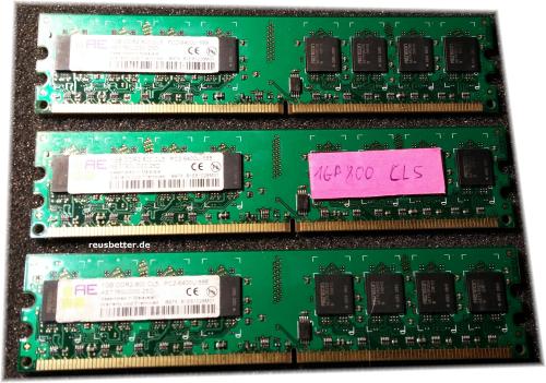 PC Arbeitsspeicher Aeneon ► 3 GB 3x1 GB ► DDR2-800 RAM PC2-6400U ► PC RAM