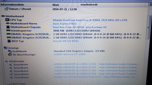 Acer Aspire 5741G-434G50Mnsk Notebook ☑️ Intel Core i5 ☑️ 4 GB RAM ,15.6 Zoll ☑️