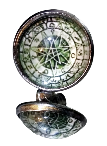 Alchemy Stern Wicca-Gothik Cabochon Ohrstecker | Edelstahl