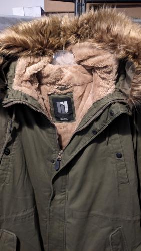 BW Fishtail Winterparka mit Futter und Kapuze oliv, Größe 6XL - 9516-Q1-21