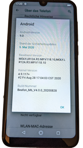 Beafon M6 Smartphone M6 Android 9.0 - 32 GB - 2GHz - WLAN, 4G (LTE) - 6.26 Zoll - Schwarz