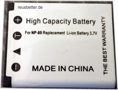 Casio EX NP-80 Li-ion Ersatz Power Batterie - 3.7V