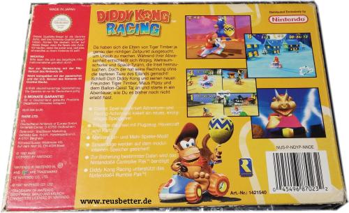 DIDDY KONG RACING Nintendo 64 Modul Cartridge Pal mit Verpackung