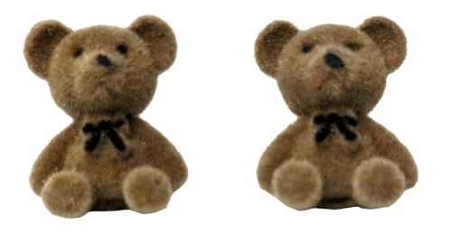 Ohrstecker Plüsch Bärchen - Ohrringe Plüschbärchen - Kragen Stecker Teddy  - Teddybär Flock