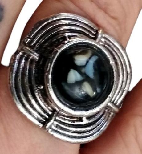 Damen Schmuckstein Ring Silber Antikes Design gr.18