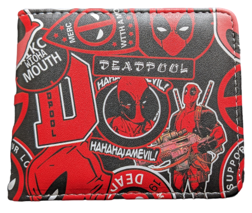 Unisex Geldbörse Klappgeldbörse Deadpool Motiv Kunstleder Portemonnaie