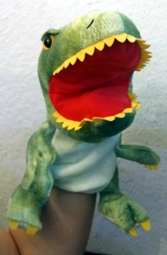 Handspielpuppe Tyranosaurus Rex  シ Handpuppe mit Klappmaul シ Grün