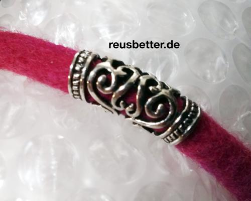 Haarschmuck Antik Silber Larp -Vikinger | Florales Muster | Bartschmuck | Dreadlocks Haarperle