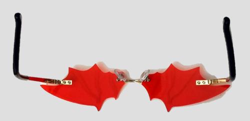 Fledermaus Vampir Sonnenbrille ☣ Gothic Brille ☣ Unisex ☣ ROT