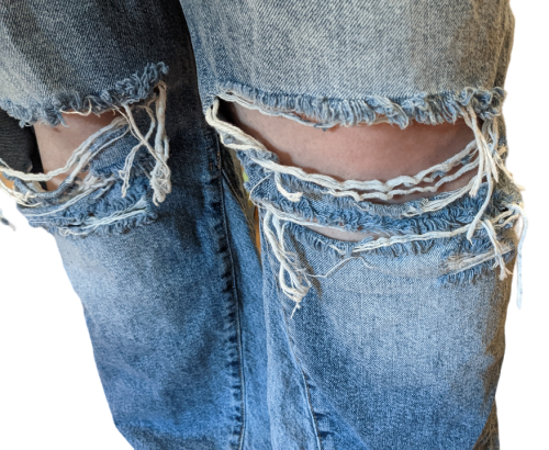 Damen Fetzenjeans ❅ Übergröße EUR 56 ❅ Kick Flare❅ High Waist  Damen Jeans H+M