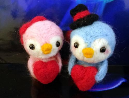 Filz Pinguine liebes Paar シ Handgefertigt シ Merino Wolle シ Unikat