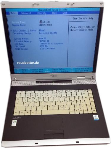 Fujitsu AMILO Pro V2030 | 15 Zoll | Intel Celeron M, 1,5GHz |1 GB RAM Notebook