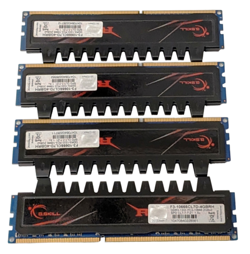 G-Skill F3-10666CL7D-4GBRH Ripjaws DDR3-1333 CL7-7-7 1.50V 16GB (4x4)