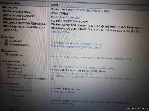 Gericom Blockbuster Excellent 7000 Laptop ❖ 1.7 GHz Intel ❖ 15.4 Zoll ❖ 60 HDD