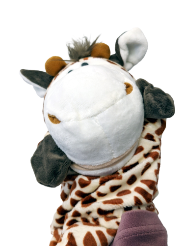 Handspielpuppe Giraffe シ Handpuppe mit Klappmaul シ weiß-braun