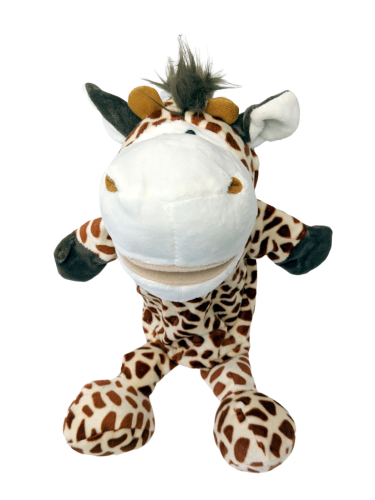 Handspielpuppe Giraffe シ Handpuppe mit Klappmaul シ weiß-braun